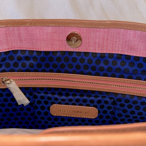NWT Rebecca Minkoff Pink Canvas With Leather Trim Diamond Tote Size O/S - Picture 6 of 12